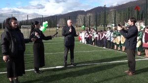 В торжественной обстановке в селе Ачандара открыли новую спортплощадку